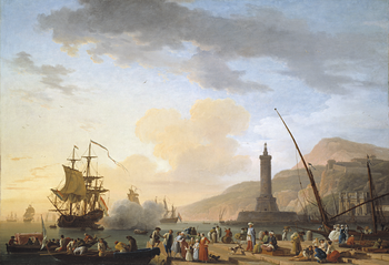 Thumbnail of 'A Seaport at Sunset'